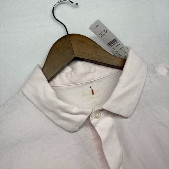 J Crew Polo Shirt men's medium Light pink Solid Sueded Jersey Oarsman Solid NEW - Picture 1 of 10